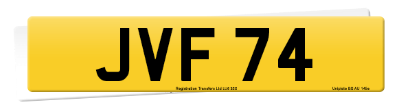 Registration number JVF 74